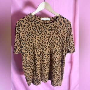 We The Free Leopard Print Tee - Tan & Black Size XS